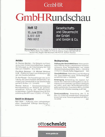 Titelblatt:GmbH-Rundschau