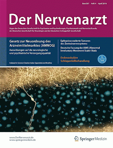 Titelblatt:Der Nervenarzt (Springer)