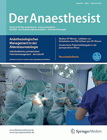 Titelblatt:Der Anaesthesist (Springer)