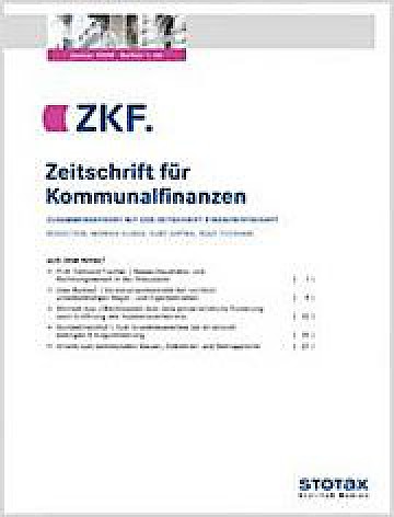 Titelblatt:Zeitschrift für Kommunalfinanzen (ZKF)