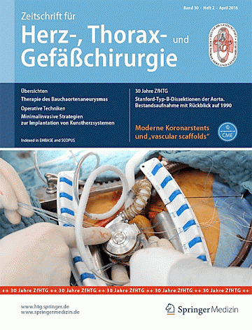 Titelblatt:Zeitschrift für Herz-,Thorax- und Gefäßchirurgie