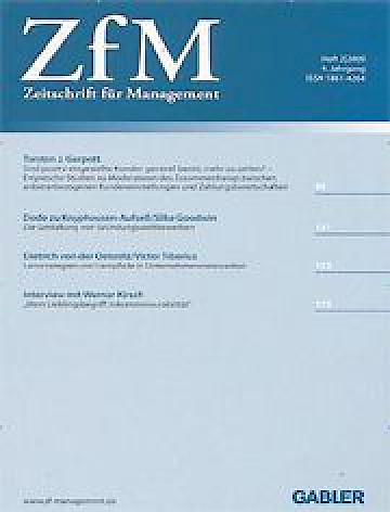 Titelblatt:ZfM Zeitschrift für Management